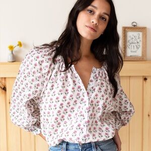 Emerson Fry | Frances blouse in rosey flowers organic